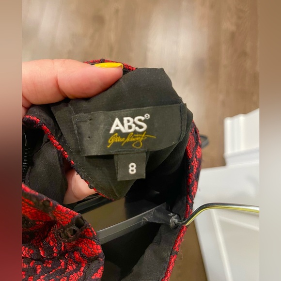 ABS Allen Schwartz Red mini dress with open back. Worn twice. Great quality! - Picture 6 of 6